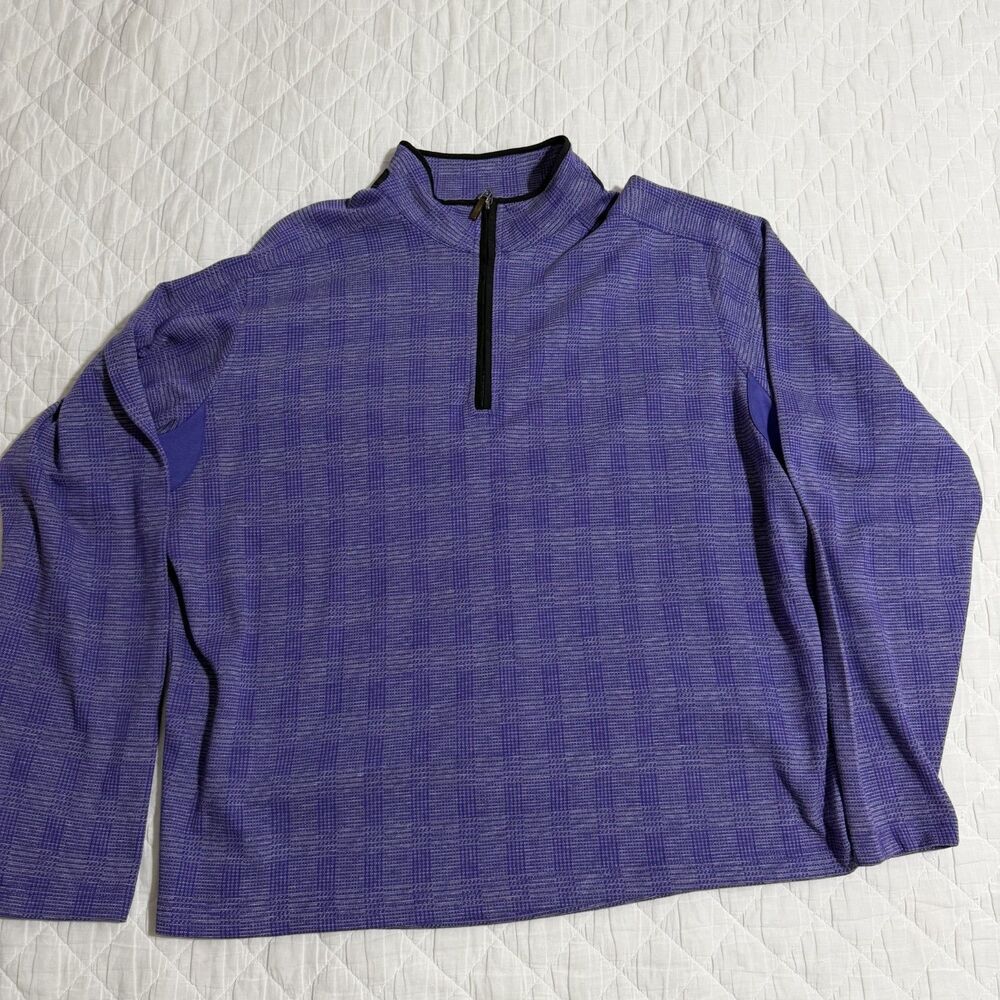 Bobby Jones XL Purple Golf Fleece Quarter Zip Pullover Sweater
